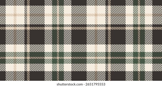 Black, White, and Green Plaid Pattern, Seamless Tartan Checkered Design, Perfect for Textiles, Fashion, Home Decor, and Wallpapers