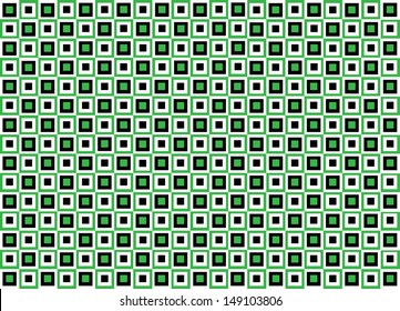Black, White and Green Squares. Vector