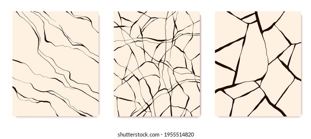 Black and white, grey abstract marble stone design, natural  minimalist art style. Luxury crack ground, abstract landscape. Patterns, covers, logo, branding template.