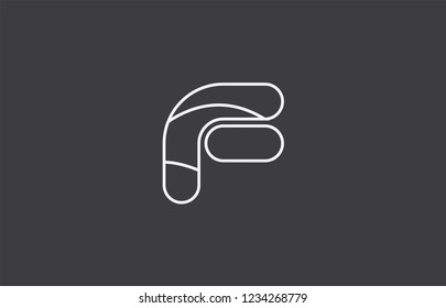 black white grey alphabet letter f logo design suitable for a company or business