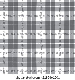 Color blanco negro Gris Línea corta Tiras Tiradas Tiradas Tablero Tartán Gingham Color Brillante Vector de dibujos animados Verano Patrón transparente Material Tejido Fondo de impresión