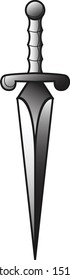 black and white grey dagger