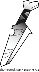 black and white grey dagger bone