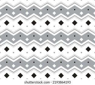 Black White Grey Diamond Tilt Square Horizontal Zig Zag Line Stripe Dot Dash Line Circle Seamless Pattern Vector Illustration Tablecloth, Picnic mat wrap paper, Mat, Fabric, Textile, Scarf