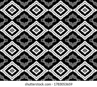 Ropa negra de color gris blanco, sin fisuras de vector étnico.