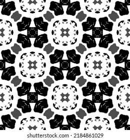 Black, white and grey pattern. Three colors seamless batik style ready to print