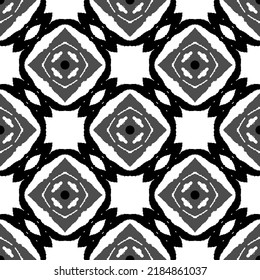 Black, white and grey pattern. Three colors seamless batik style ready to print