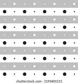 Black White Grey Polkadot Circle Round Horizontal Line Stripe Dot Dash Line Circle Seamless Pattern Vector Illustration Tablecloth, Picnic mat wrap paper, Mat, Fabric, Textile, Scarf