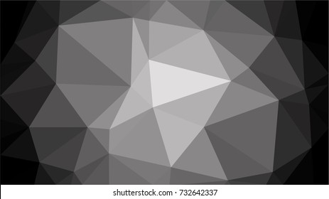 Black and White Grey Polygonal Mosaic Background, Low Poly Style, Vector illustration, Business Design Templates
