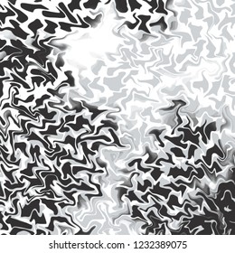 black, white and grey watercolor zig zag curves fancy background pattern, vector illustration