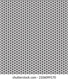 Black and white grid abstract triangle or cubes seamless pattern background. Vector illustration.