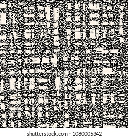 Black white grid pattern. Vector shibori seamless print. Organic watercolor background. Tie dye tile. Geometric cross pattern. Hand drawn japan linear design. Kimono watercolour