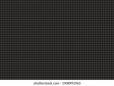 Black And White Grid Square Pattern Straight Line Vector Illustration. Lined Square Cage Black Background. Millimeter Paper Grid. Straight Line Table. Technical Sheet.