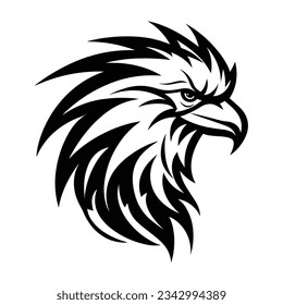 Black and White Griffin Head Silhouette