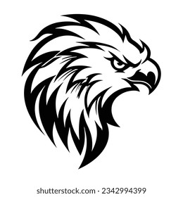 Black and White Griffin Head Silhouette