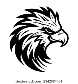 Black and White Griffin Head Silhouette