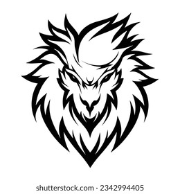 Black and White Griffin Head Silhouette