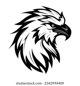 Black and White Griffin Head Silhouette