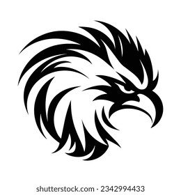 Black and White Griffin Head Silhouette