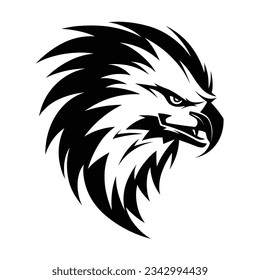 Black and White Griffin Head Silhouette