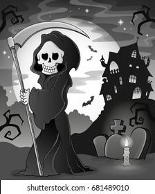 Black and white grim reaper theme 1 - eps10 vector illustration.