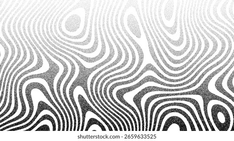 Vector de punto de fondo groovy en blanco y negro con patrón ondulado abstracto para diseño contemporáneo y concepto de arte digital.