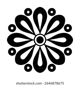 Black and white groovy vector graphic of a peace symbol surrounded by radiating lines, circles, and starbursts on a white background.