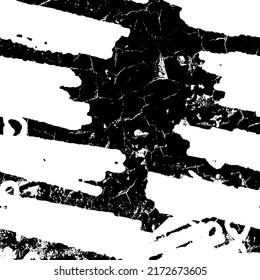 Black and white grunge. Abstract chalk strokes on a blackboard. Vector monochrome graphics. Pattern of dust, chips, destruction, dirt. Chaotic horror background