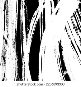 Black and white grunge. Abstract monochrome vector texture. Dirty chaotic pattern of scratches, cracks, stains. Surreal background