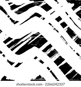 Black and white grunge. Abstract monochrome vector texture. Dirty chaotic pattern of scratches, cracks, stains. Surreal background