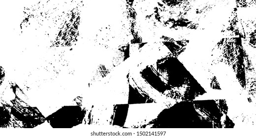 Black and white grunge. Abstract texture of scratch. Worn vintage Board. Vector pattern of dirt and stains