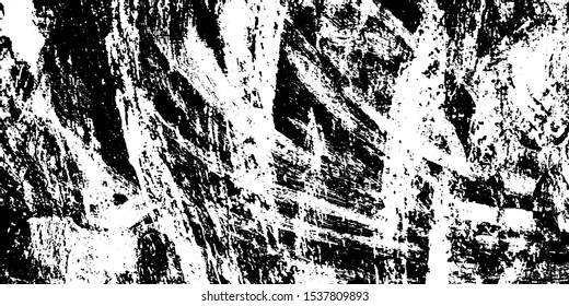 Black and white grunge. Abstract texture of scratch. Worn vintage Board. Vector pattern of dirt and stains