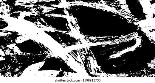 Black and white grunge. Abstract texture of scratch. Worn vintage Board. Vector pattern of dirt and stains