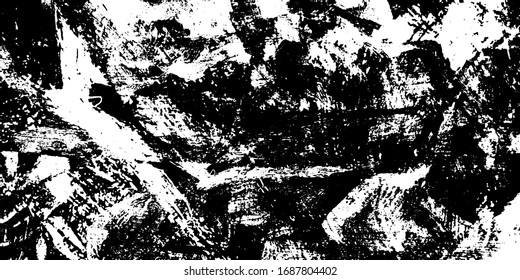  Grunge blanco y negro. Textura abstracta de arañazos. Se ha puesto la papeleta. Patrón vectorial de suciedad y manchas