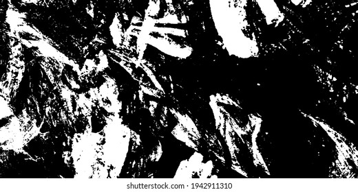 Black And White Grunge. Abstract Texture Of Scratch. Worn Vintage Board. Vector Pattern Of Dirt And Stains