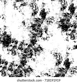 Black and white grunge. Abstract vector background. The dark texture of cracks, stains of ink. Fantastic vintage pattern