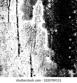 Black and white grunge background. Abstract monochrome vector texture. Pattern of ink stains, dust, lines, chips