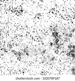 Black and white grunge background. Abstract monochrome vector texture. Pattern of ink stains, dust, lines, chips