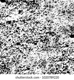Black and white grunge background. Abstract monochrome vector texture. Pattern of ink stains, dust, lines, chips