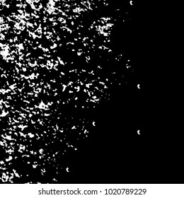 Black and white grunge background. Abstract monochrome vector texture. Pattern of ink stains, dust, lines, chips