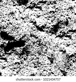 Black and white grunge background. Abstract monochrome vector texture. Pattern of ink stains, dust, lines, chips