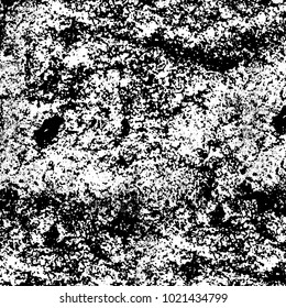 Black and white grunge background. Abstract monochrome vector texture. Pattern of ink stains, dust, lines, chips