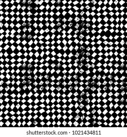 Black and white grunge background. Abstract monochrome vector texture. Pattern of ink stains, dust, lines, chips