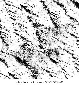 Black and white grunge background. Abstract monochrome vector texture. Pattern of ink stains, dust, lines, chips