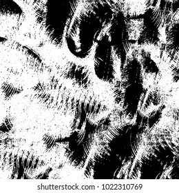 Black and white grunge background. Abstract monochrome vector texture. Pattern of ink stains, dust, lines, chips