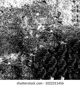 Black and white grunge background. Abstract monochrome vector texture. Pattern of ink stains, dust, lines, chips