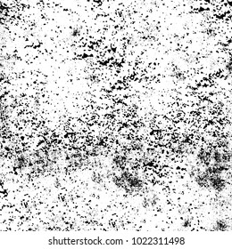 Black and white grunge background. Abstract monochrome vector texture. Pattern of ink stains, dust, lines, chips