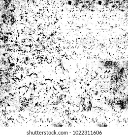 Black and white grunge background. Abstract monochrome vector texture. Pattern of ink stains, dust, lines, chips