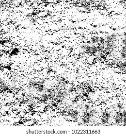 Black and white grunge background. Abstract monochrome vector texture. Pattern of ink stains, dust, lines, chips