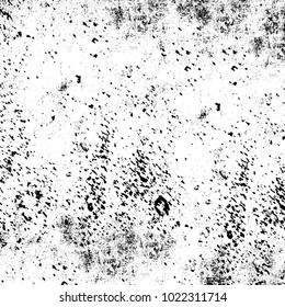 Black and white grunge background. Abstract monochrome vector texture. Pattern of ink stains, dust, lines, chips